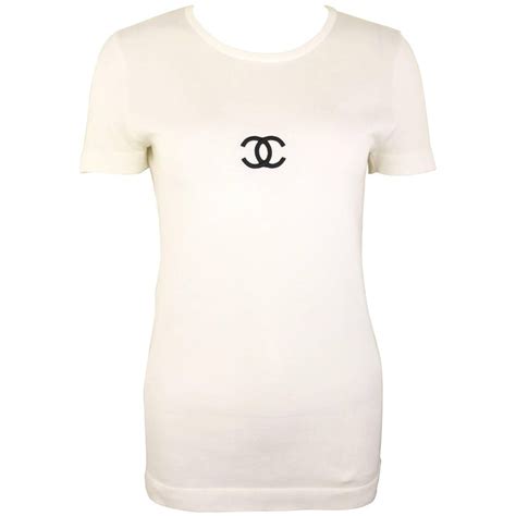 t shirt blanc chanel femme|Chanel cotton blouses.